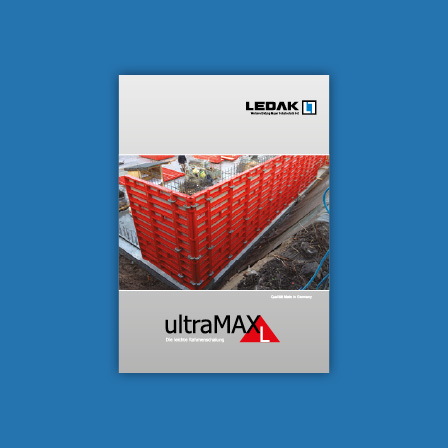 Broschüre von LEDAK über Wandschalung ultraMAX L von Mayer Schaltechnik.